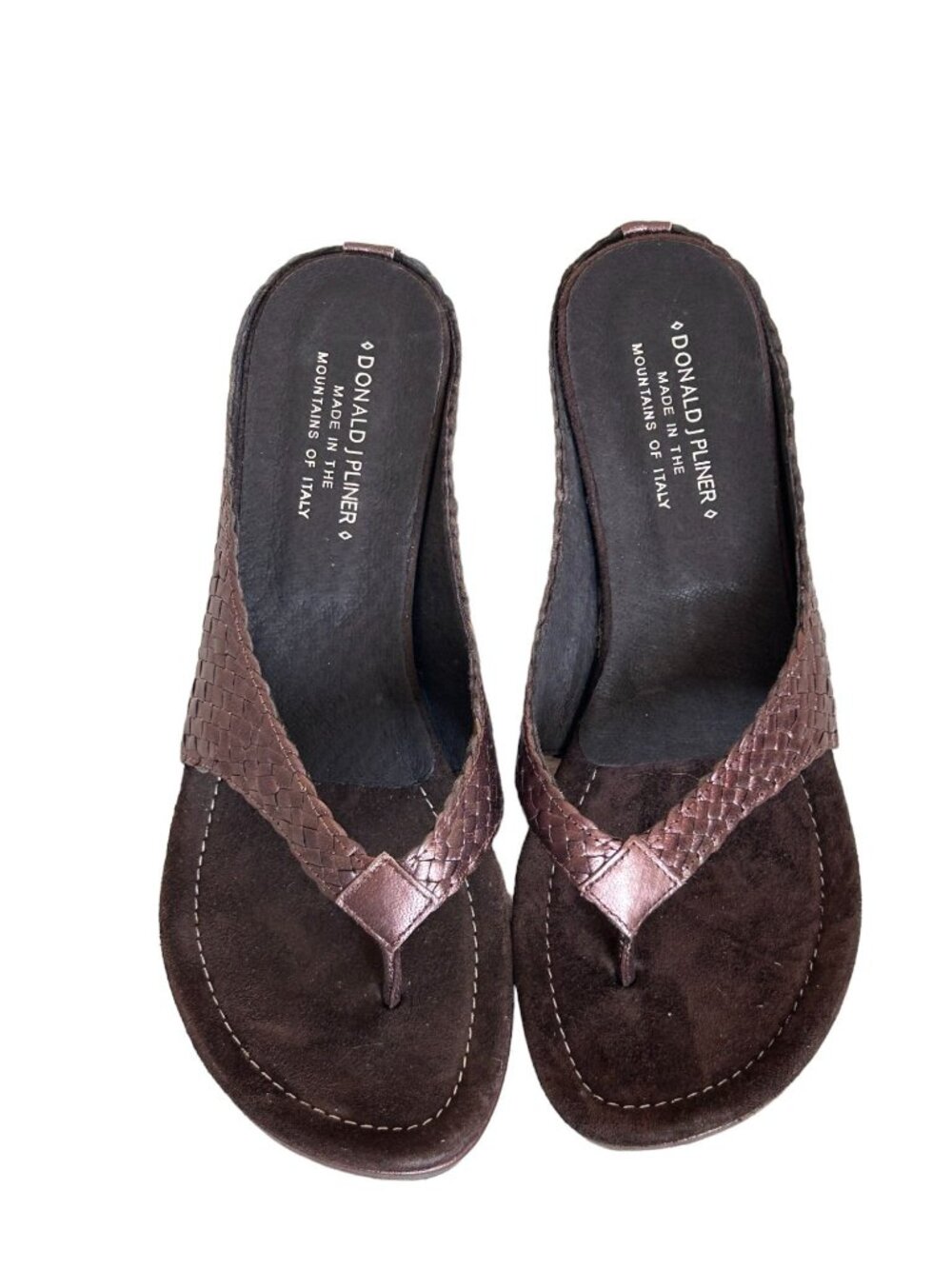 Donald J Pliner Gilles Metallic Weave Platform Sandals in Copper - Sz 10 - Picture 2 of 5